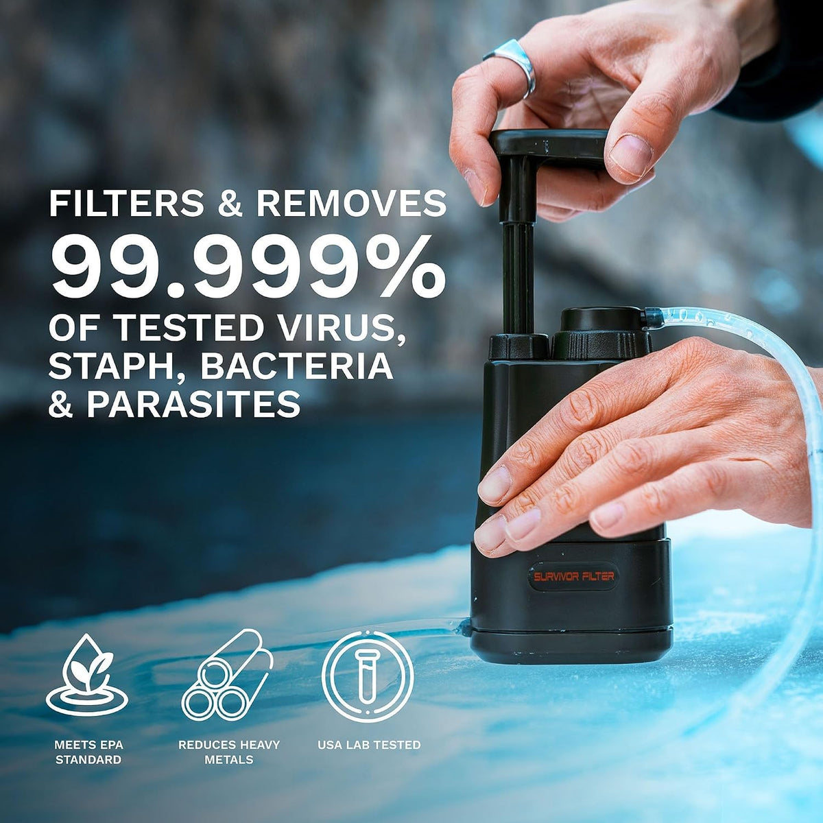 Survivor Filter PRO Portable Water Filter for Camping, Survival &