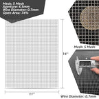 2 Pack 14"x11" Wire Mesh, 5 Mesh Crimped Stainless Steel Mesh, Never Rust - Image 2