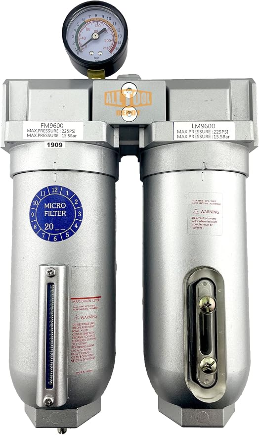 1" NPT SUPER DUTY Industrial Grade 2 Stages Coalescing Filter Desiccant Dryer by AllToolDepot