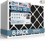 BNX TruFilter 18x24x1 MERV 12 Odor Defense AC Furnace Air Filter by BNX