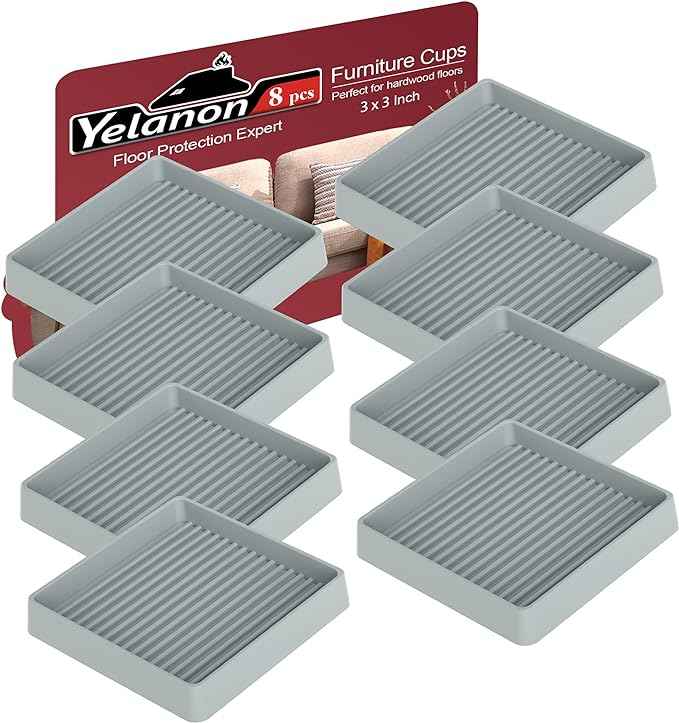 Yelanon Furniture Coasters, Rubber Furniture Feet, Anti Slide Floor Protector