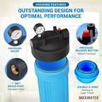 Max Water 20" x 4.5" Whole House Water Filter Housing, Big Filter Blue - Image 3