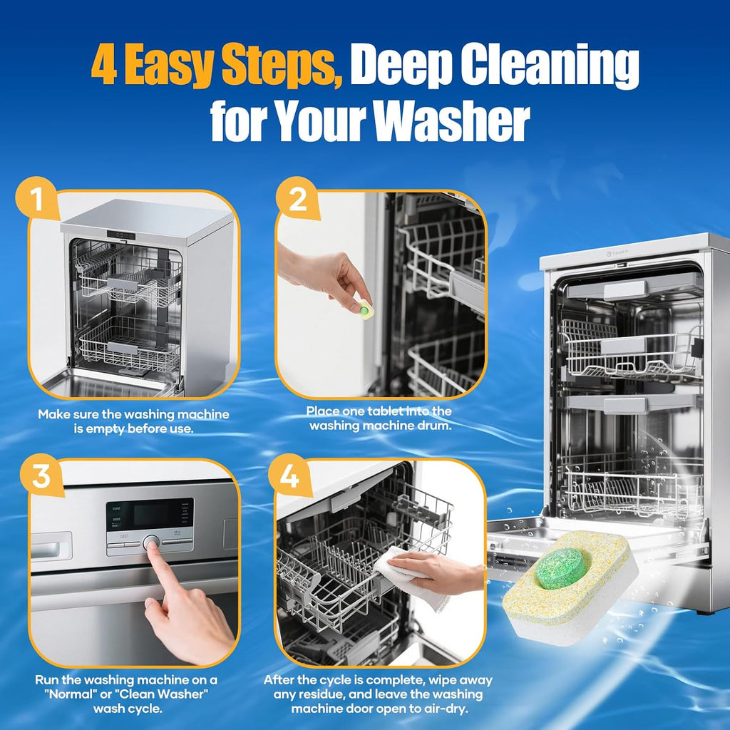 Bellaluce Dishwasher Cleaner Tablets - Lemon Scent, 32 Pack