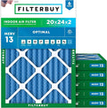 Filterbuy 20x24x2 Air Filter MERV 13 Optimal Smoke & Allergy Defense, by Filterbuy