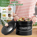 Kitchen Compost Bin 0.8 Gallon Metal Countertop Compost Bin - Image 6