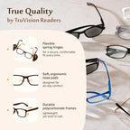 TruVision Readers Reading Glasses, Comfort Spring Hinges - Image 3