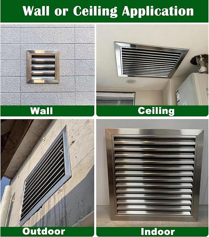 Heat Dissipation Louvered Vent Wall Gable Vents 304 Stainless Steel, - Image 6