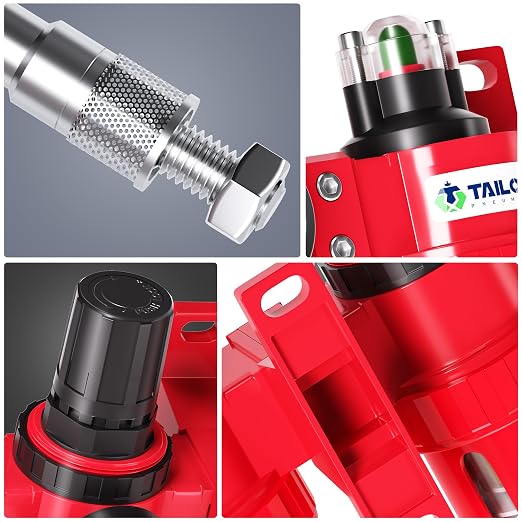 TAILONZ PNEUMATIC 1/4 Inch NPT 0-150 PSI Red Industrial Grade 4 Stage Air - Image 9