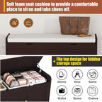 HOMEFORT 41.3" Shoe Bench with Lift Top Storage, Entryway Bench with Cushioned - Image 7
