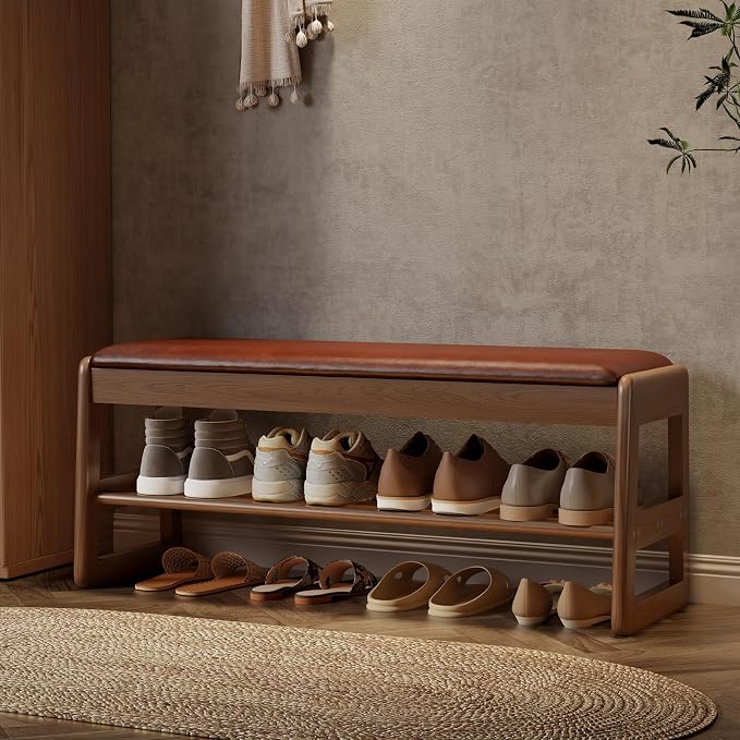 AQIMUELE Shoe Rack Bench, 2 Tiers Shoe Bench - Image 7