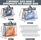 Chumia 20 Pack Dust Bags for Handbags Clear Handbag Storage Organizer, 3 Sizes