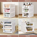 CTSNSLH 5 Pack Closet Organizers Storage Box, Closet Storage Stackable Storage
