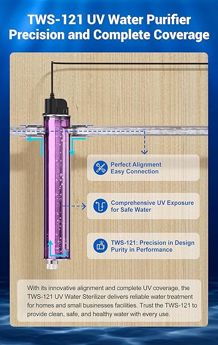 HQUA-TWS-121 120V 55W 12GPM 1“ MNPT Inlet/Outlet, Whole House Ultraviolet Water - Image 4