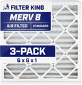 Filter King 6x6x1 Air Filter | 3-PACK | MERV 8 HVAC Pleated A/C Furnace Filters by FilterKing