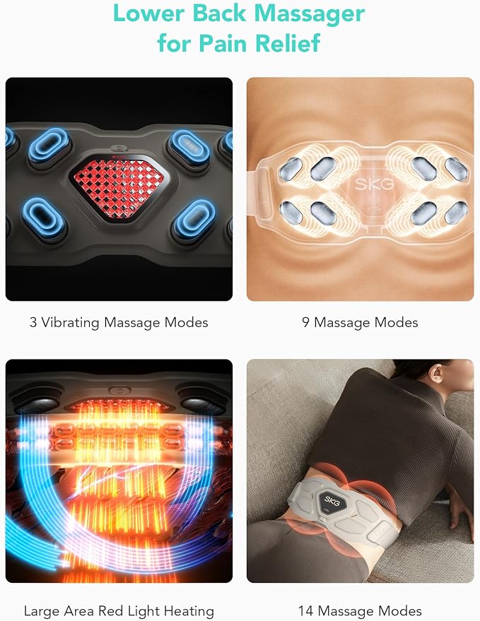 SKG Lower Back Massager for Pain Relief Deep Tissue Christmas Gifts for Men - Image 8