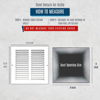 Fits 8x8 Duct Opening | Steel Return Air Grille by Handua | Vent Cover Grill - Image 3