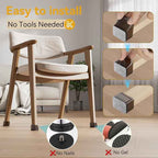 24PCS Rectangular Chair Leg Floor Protectors, Furniture Sliders, Non-Slip Felt
