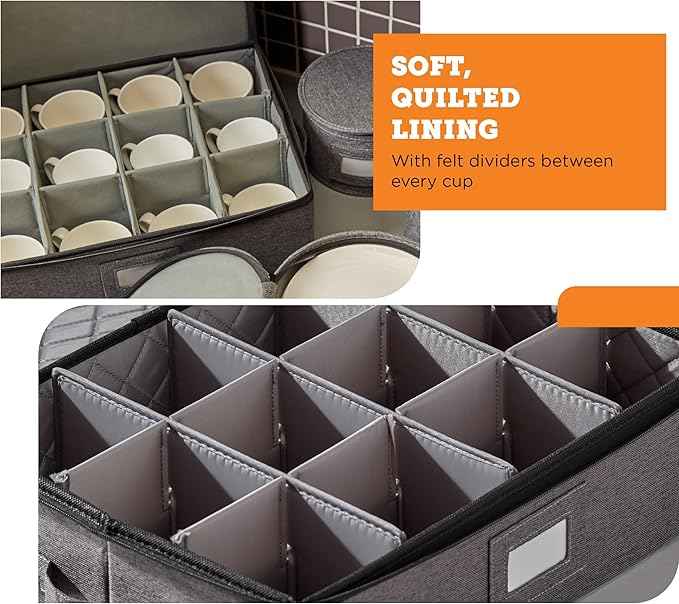 storageLAB Cup and Mug Storage Containers, Hard Shell Storage Case