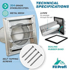 Wall Vent Cover with Metal Mesh Screen, Exterior Hood Vent - Image 2