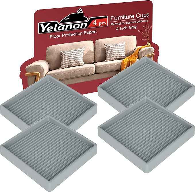 Yelanon Furniture Coasters, Rubber Furniture Feet, Anti Slide Floor Protector