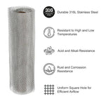 PATIKIL 40" L x 10" W Woven Wire Mesh, 12 Mesh 316L Stainless Steel Air Vent - Image 3