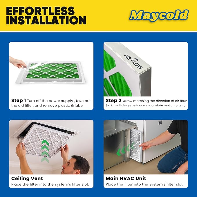 Maycold MERV 13 12x12x1 Air Filter, High-Efficiency Pleated AC & Furnace Filters - Image 7