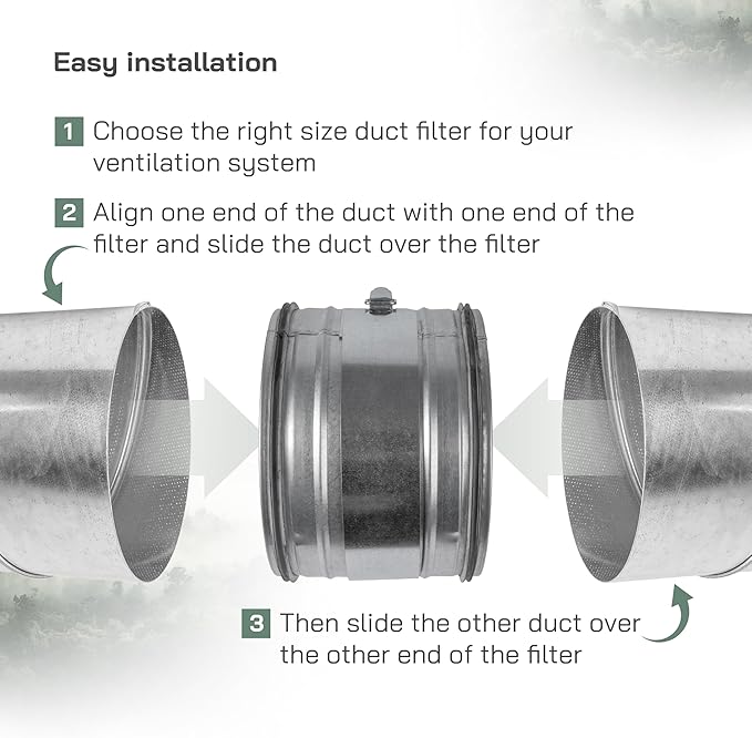 Vent Systems 8" Inch Inline Air Filter - Image 5