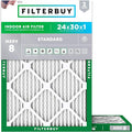 Filterbuy 24x30x1 Air Filter MERV 8 Essential Dust & Allergy Defense, by Filterbuy