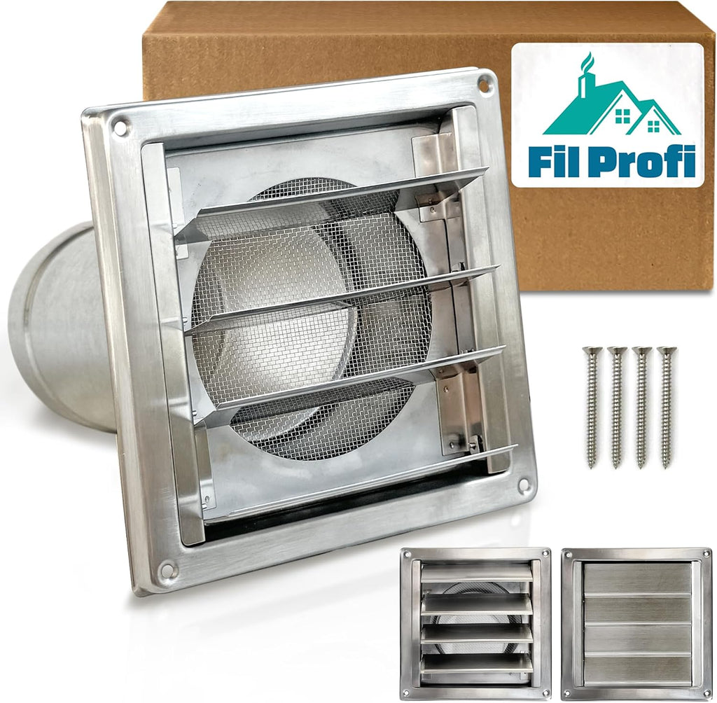 (4 Inch) Wall Vent Cover with Metal Mesh Screen,Exterior Hood Vent for