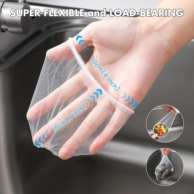 200 Pack Kitchen Sink Strainer Mesh Bag, Anti-Clogging Disposable Sink Drain - Image 4