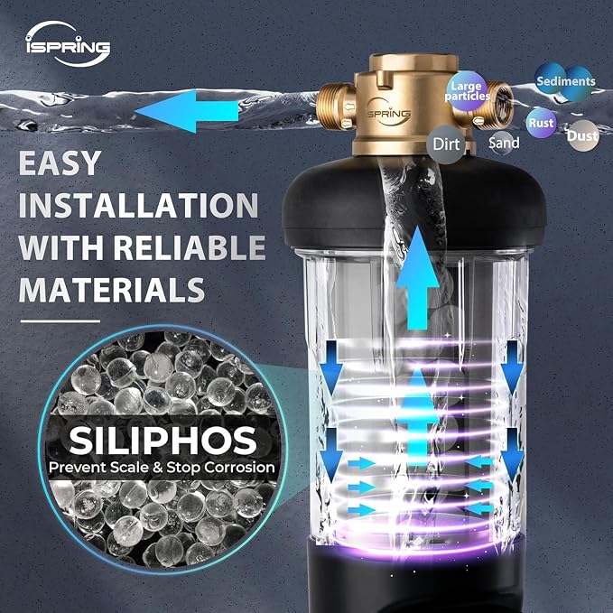 iSpring WSP100SL-ARJ, NSF Certified, Whole House Spin Down Sediment Water - Image 2