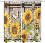 Farmhouse Sunflowers Living Room Curtains 84 Inch Length, Window Curtains Tab by Unknown