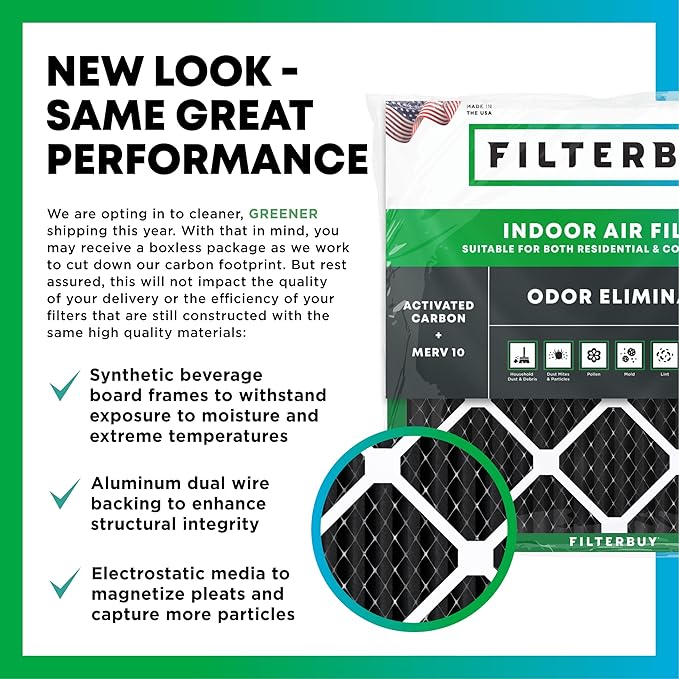 Filterbuy 10x10x1 Air Filter MERV 10 Odor & Allergy Defense - Image 3
