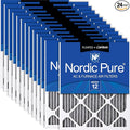Nordic Pure 16x24x1 Furnace Air Filters MERV 12 Pleated Plus Carbon 24 Pack by NordicPure