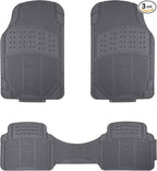 Amazon Basics Universal PVC Faux Rubber Car Floor Mats, All Weather Protection
