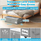 Under Bed Storage with Wheels, Quick Assembly Underbed Shoe Storage Containers
