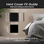 Repa Market 4 x 4 Inch Black Square Air Vent Cover - Image 2
