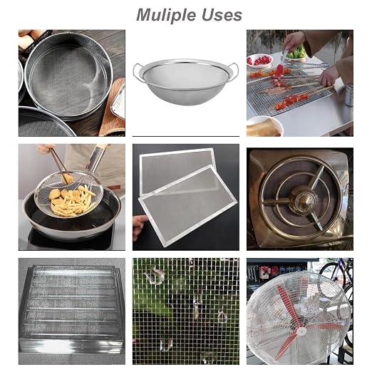 304 Stainless Steel Mesh 40Mesh, 15.7"x47.2" Metal Mesh Screen, Woven Fine Wire - Image 7