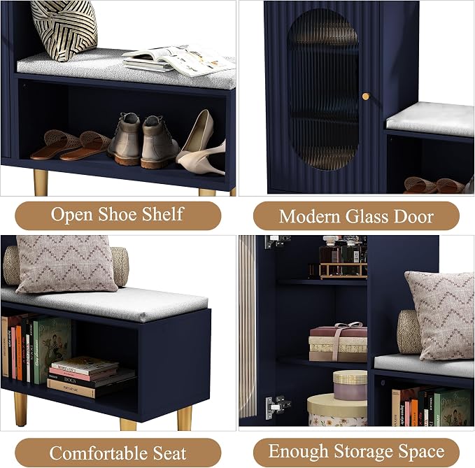 HLR Storage Bench Set of 2, L-Shaped Storage Cabinet - Image 7