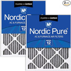 Nordic Pure 20x25x1 Furnace Air Filters MERV 12 Pleated Plus Carbon 2 Pack by NordicPure