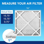 LotFancy 16x16x1 Air Filter MERV 13 4-Pack, Electrostatic Pleated HVAC Furnace - Image 2