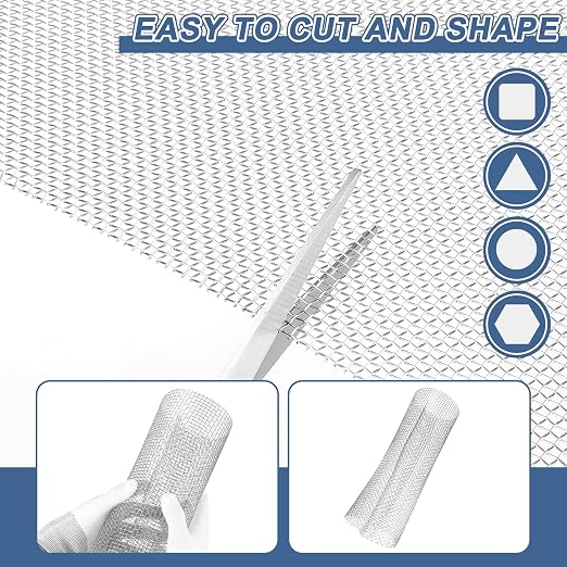 uxcell 12 Mesh 39" x 10" Woven Wire Mesh, 316 Stainless Steel Air Vent Filter - Image 4