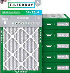 Filterbuy 14x25x4 Air Filter MERV 8 Essential Dust & Allergy Defense, by Filterbuy