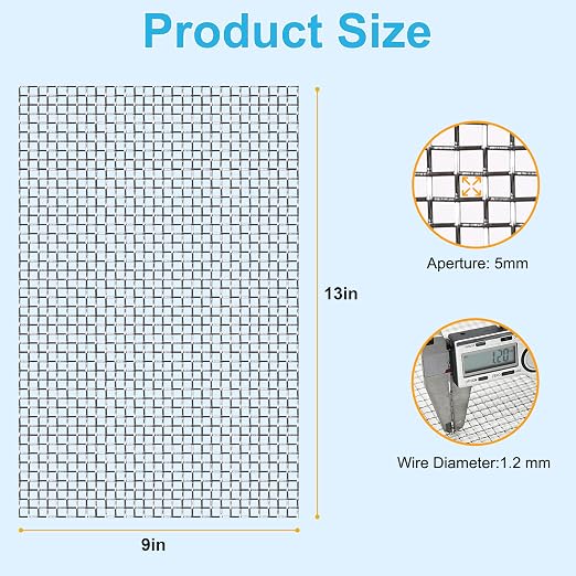 4 Pcs 13x9 5 Mesh 304 Stainless Steel Wire Mesh Sheet, Rustproof Metal Mesh - Image 4