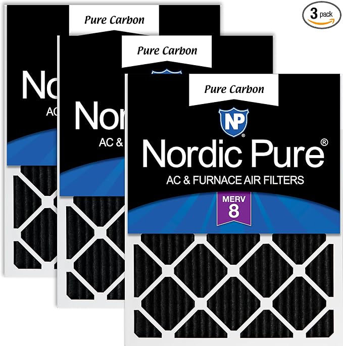 Nordic Pure 16x25x1 Pure Carbon Pleated Odor Reduction Furnace Air Filters 3 by NordicPure