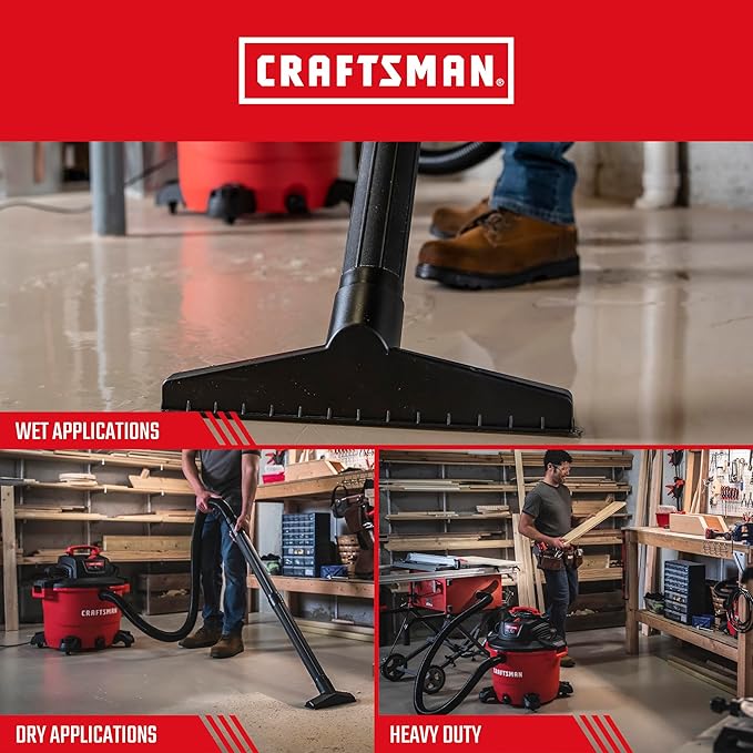 CRAFTSMAN CMXEVBE17595 16 Gallon 6.5 Peak HP Wet Dry Vac, Heavy-Duty Shop - Image 4