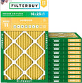Filterbuy 16x25x1 Air Filter MERV 11 Superior Pet & Allergy Defense, by Filterbuy