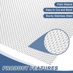 uxcell 8 Mesh 79" x 10" Woven Wire Mesh, 316 Stainless Steel Air Vent Filter - Image 3