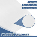 uxcell 80 Mesh 79" x 12" Woven Wire Mesh, 304 Stainless Steel Air Vent Filter - Image 3