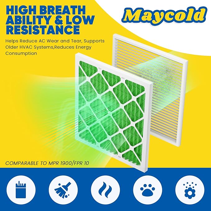 Maycold MERV 13 10x10x1 Air Filter, High-Efficiency Pleated AC & Furnace Filters - Image 2